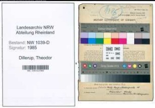 Entnazifizierung Theodor Dillerup , geb. 30.07.1895 (Polizist)