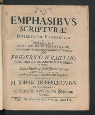 De Emphasibus Scripturae Dissertatio Philologica