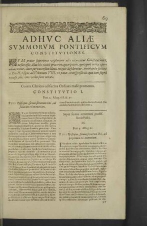 Adhuc Aliae summorum pontificum constitutiones.
