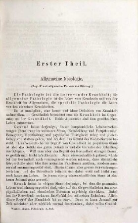 Handbuch der allgemeinen Pathologie : Uhle und Wagner. Herausgegeben von Dr. Ernst Wagner