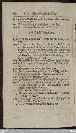 [Libri] In Duodecimo