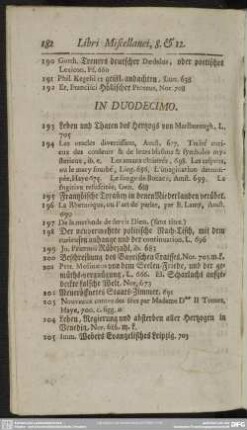 [Libri] In Duodecimo