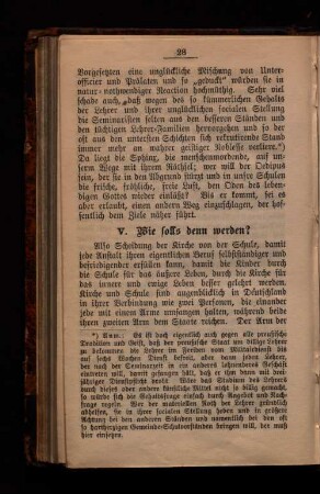 V. Wie solls denn werden?