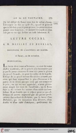 (Lettre CCCXXI - CCCXXX)