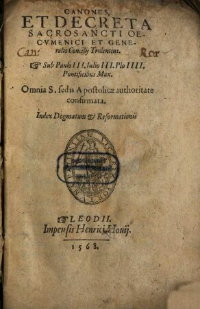 Canones et Decreta ... Concilii Tridentini