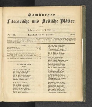 No. 103. 25. Dezember 1852
