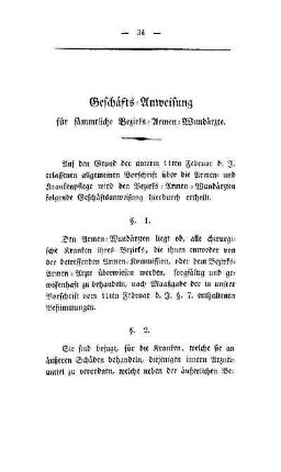 Geschäfts-Anweisung für sämmtliche Bezirks-Armen-Wundärzte
