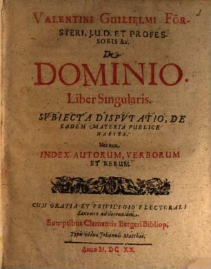 De domino liber singularis