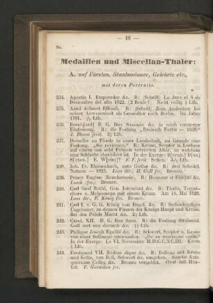 Medaillen und Miscellan-Thaler