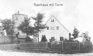 Vysoký (Hohenwald). Holländermühle, Ruine und Gasthaus, Ansichtskarte, um 1910/20, Repro, Ausschnitt