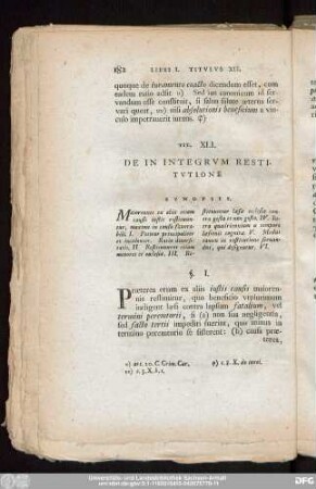 Tit. XLI. De In Intergrum Restitutione