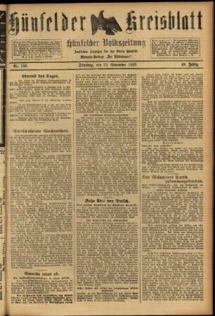 Ausgabe vom Dienstag, den 13. November 1923.