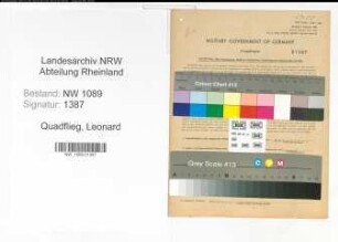 Entnazifizierung Leonard Quadflieg , geb. 22.05.1880 (Brandmeister)