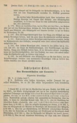 Achtzehnter Titel. Von Vormundschaften und Curatelen