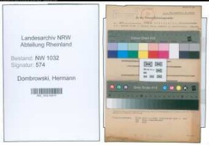 Entnazifizierung Hermann Dombrowski , geb. 01.02.1891 (Oberzollsekretaer)