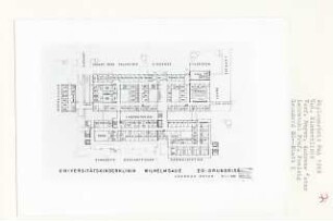 Universitätsklinik Wilhelmsaue, Berlin-Wilmersdorf (Diplomarbeit bei Peter Poelzig): Grundriss Erdgeschoss 1:200