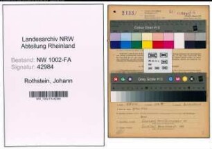 Entnazifizierung Johann Rothstein, geb. 14.11.1895 (Baecker)