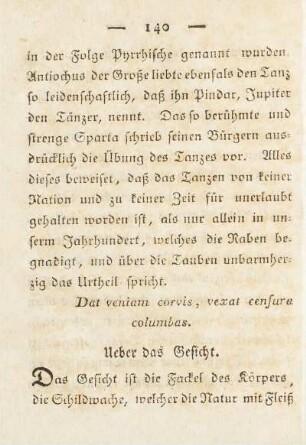 Ueber das Gesicht