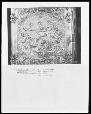 Detail eines Buchdeckels eines Kölner Missale, Rückseite: Das Abendmahl