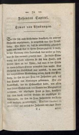 Zehentes Capitel. Etwas von Ahndungen.