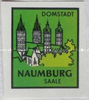 Werbeaufkleber der Stadt Naumburg mit Ansicht des Doms