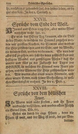 XXVIII. Sprüche von dem höllischen Feuer