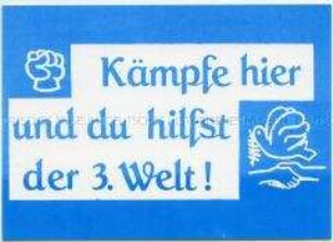 Postkarte mit Spruch zum Thema Dritte Welt