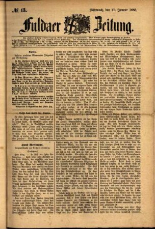 Ausgabe vom Mittwoch, den 17. Januar 1883.