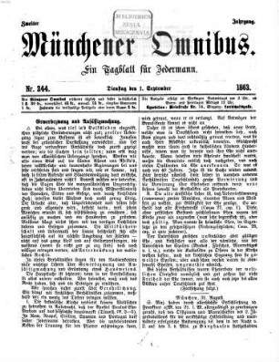 Münchener Omnibus : gemeinnütziges Wochen- und Anzeige-Blatt für Jedermann. 1863,9/12 = Jg. 2