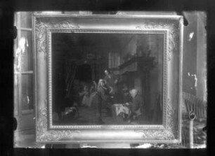 Familie am Kamin