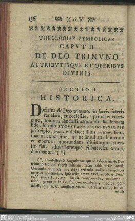 Caput II De Deo Trinuno Attributisque Et Operibus Diuinis