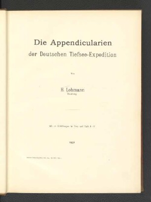 Die Appendicularien der Deutschen Tiefsee-Expedition