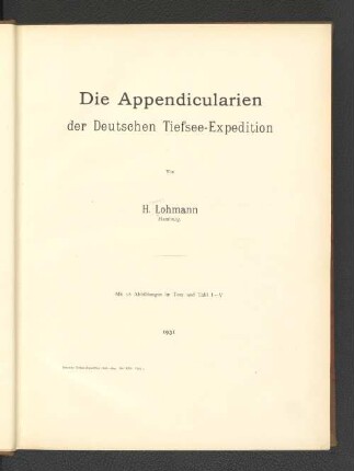 Die Appendicularien der Deutschen Tiefsee-Expedition