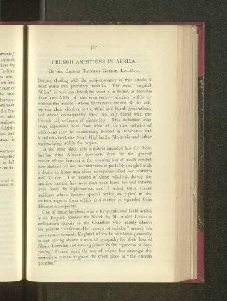 French Amitions in Africa.