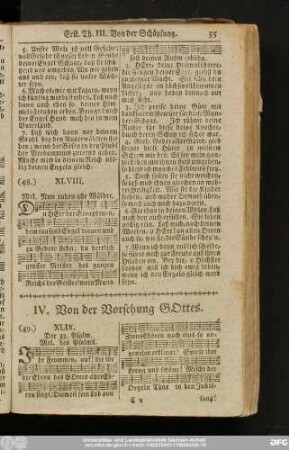 IV. Von der Vorsehung Gottes.