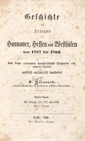 1: Die Feldzüge von 1757 und 1758