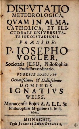Dissertatio meteorologica