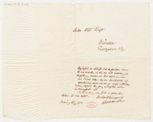 Brief an Otto Voigt : 21.11.1900