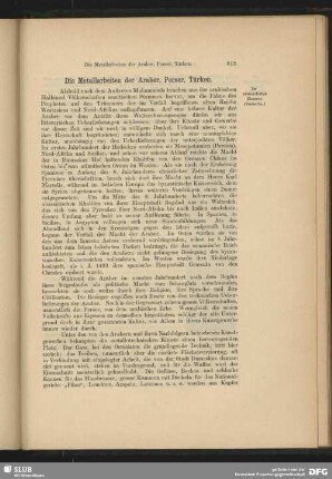 Die Metallarbeiten der Araber, Perser, Türken