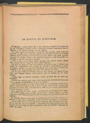 La justicia en apreturas.