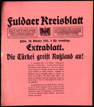 Ausgabe vom Freitag, den 30. Oktober 1914.