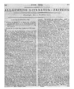 Pallas, P. S.: Bemerkungen auf einer Reise in die südlichen Statthalterschaften des russischen Reichs in den Jahren 1793 und 1794 etc. (Beschluß der im vorigen Stück abgebrochenen Recension.)