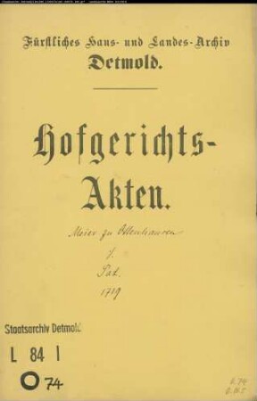Ottenhausen, Meier zu gegen Daniel Pott in Lage - Rückerstattung eines Pfandes