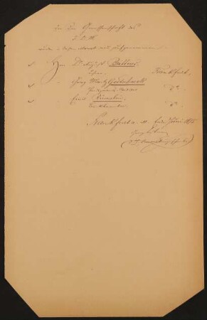 Liste "In die Genossenschaft des F.D.H. wurden in diesem Monat neu aufgenommen" (Juni 1875)