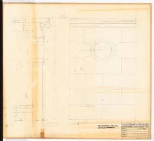 Reichsluftfahrtministerium, Berlin: Verbindungsbau: Mauer Kopfbau Schnitt, Ansicht [1:10]