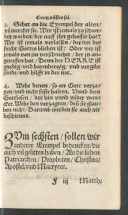 Zum sechsten/ sollen wir anderer Exempel bedencken ...