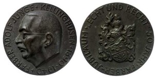 Junge, Adolf: Medaille auf das 50jährige Färberjubiläum 1890-1940