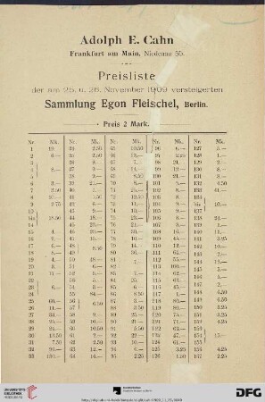 Preisliste