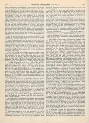 180-184 [Rezension] Lortz, Joseph, Kardinal Stanislaus Hosius