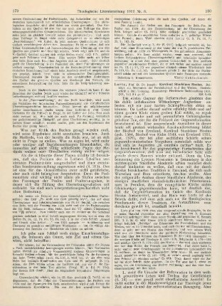180-184 [Rezension] Lortz, Joseph, Kardinal Stanislaus Hosius